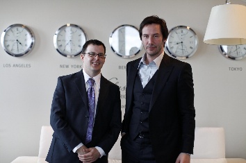 Chris Kenneally and Keanu Reeves in Berlin