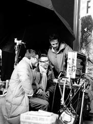 Peter Morgan (centre) on the set of 360