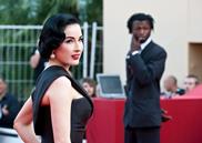 Actress Dita von Teese arrives at the premiere of "Inglorious Basterds" at the 62nd Cannes Film Festival in Cannes.