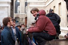 Tom Hooper on set of Les Miserables