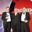 Lifetime Achievement Award: Nigel and Trevor Green, Entertainment Film Distributors (with presenter Alan Parker in centre)
