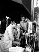 Peter Morgan (centre) on the set of 360