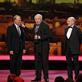 Bruno Ganz (left) and Volker Schlondorff (left) present Michel Piccoli with a surprise award