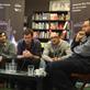 Septien director Michael Tully (far left) and Joe Swanberg (with microphone) talk about low budget filmmaking.